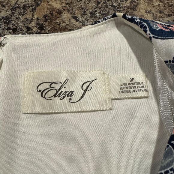 Eliza J Dress 3/4 Sleeve Boho Girly Romantic Hippie Retro Festival Blue 0 Petite - Picture 3 of 7